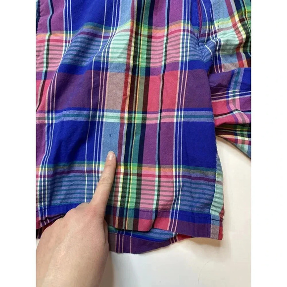 Peter Millar Men's 36 Shorts Performance Flat Front Golf Chino Plaid Flaw - Picture 6 of 8